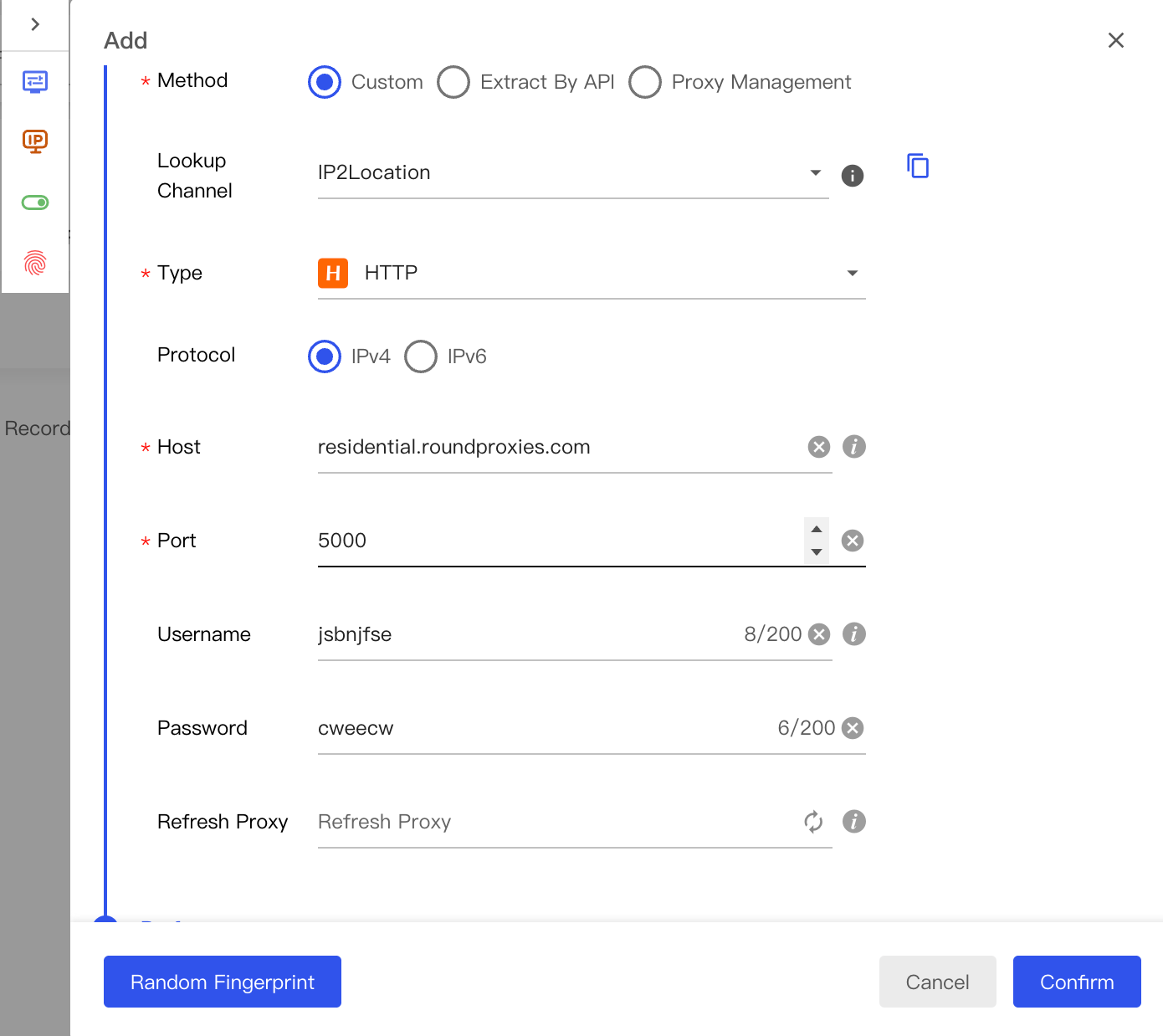 Bitbrowser Proxy Setup